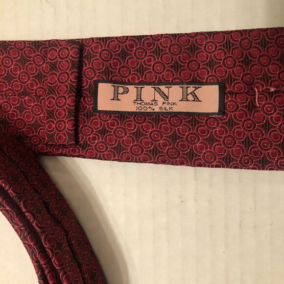 Pink men\'s new red 100%silk tie  2 1/2\